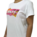 T-Shirt Levi's Branca Logo Divertido Rosa