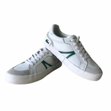 (Tênis Lacoste Masculino Leather WHT/GRN Branco (cod 1254)