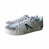 (Tênis Lacoste Masculino Leather WHT/GRN Branco (cod 1254)