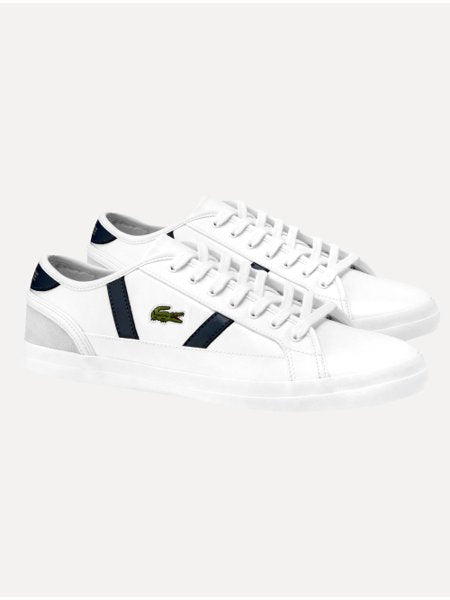 Tênis Lacoste Masculino Couro Sideline Wht/Nvy Branco (cod 93046)