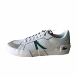 (Tênis Lacoste Masculino Leather WHT/GRN Branco (cod 1254)