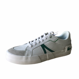 (Tênis Lacoste Masculino Leather WHT/GRN Branco (cod 1254)