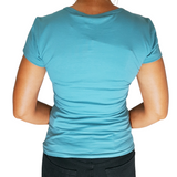 T-Shirt Lacoste Feminina Assinatura Estampada Verde (56T) - Etiqueta CE
