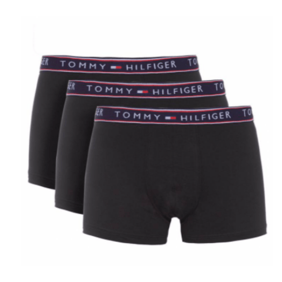 Tommy Hilfiger Pack Com 3 Cuecas Boxer Pretas - Etiqueta CE