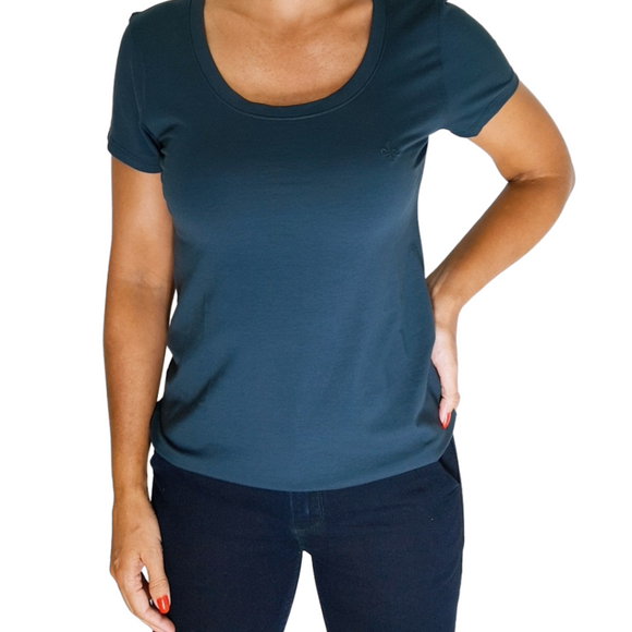 T-Shirt Dudalina Soft Pima Cotton Azul Marinho - Etiqueta CE