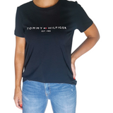 T-Shirt Tommy Hilfiger Preta Institucional Bordada - Etiqueta CE
