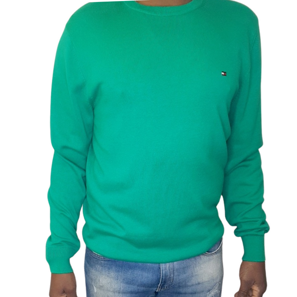 Suéter Tommy Hilfiger Signature Verde Bandeira - Etiqueta CE